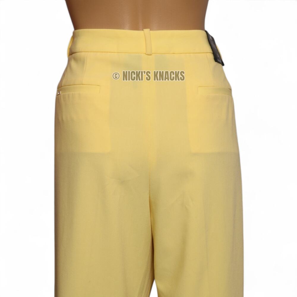 DKNY Essex Slim Ankle Pants Yellow Stretch Dress Trouser Workwear Modern Size 14 - Picture 6 of 13
